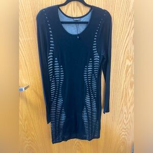 Black and gray long sleeve dress by Express